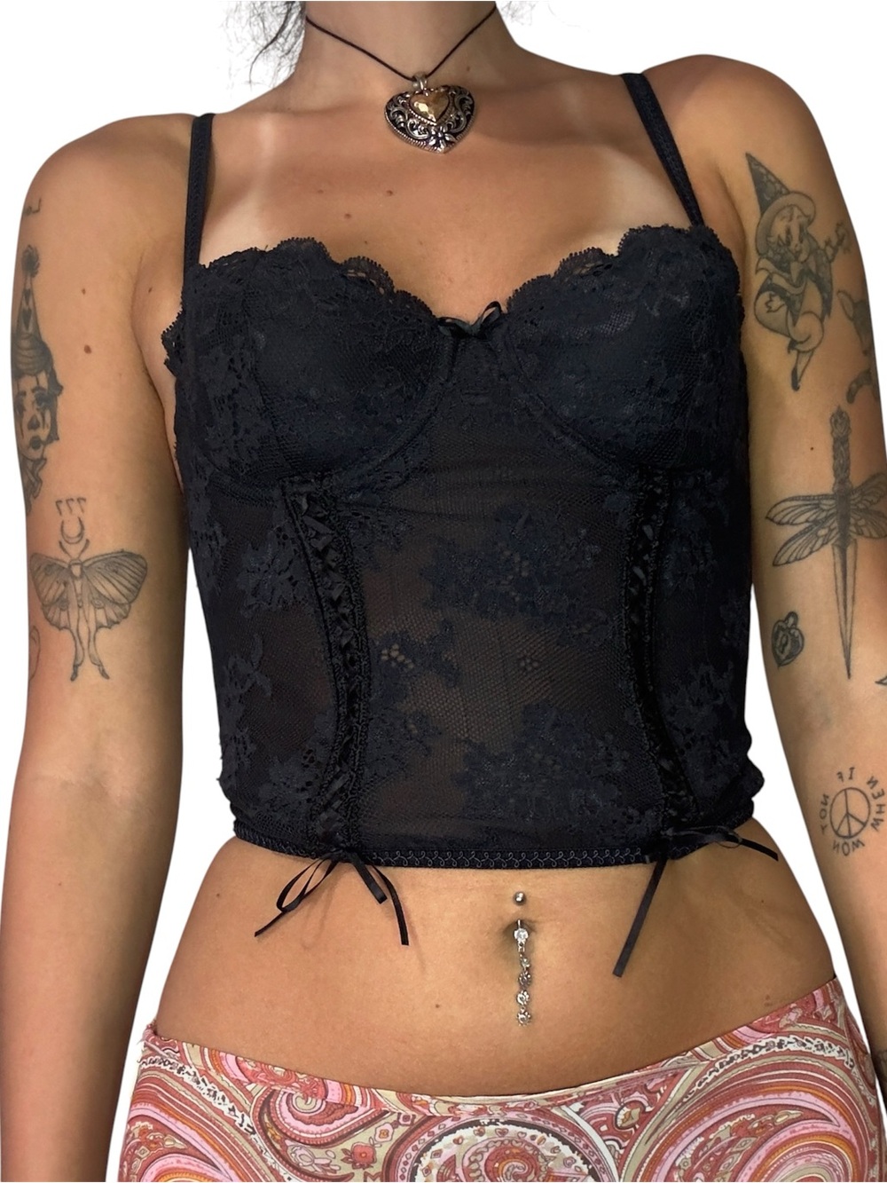 Victorias Secret Black Lace Bustier Top